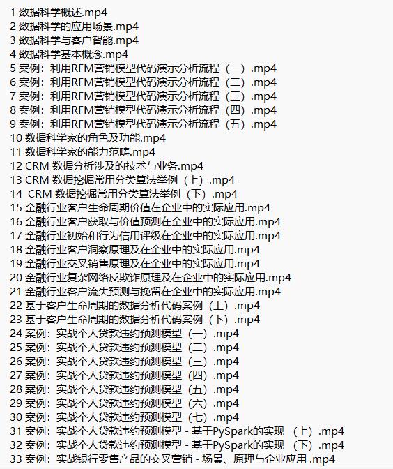 基于Python+Spark的數(shù)據(jù)科學(xué)與商業(yè)實踐金融風(fēng)控客戶預(yù)警 視頻教程 下載 圖1